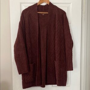 Barefoot Dreams Cozy Brown Cardigan Sweater Size 1X
